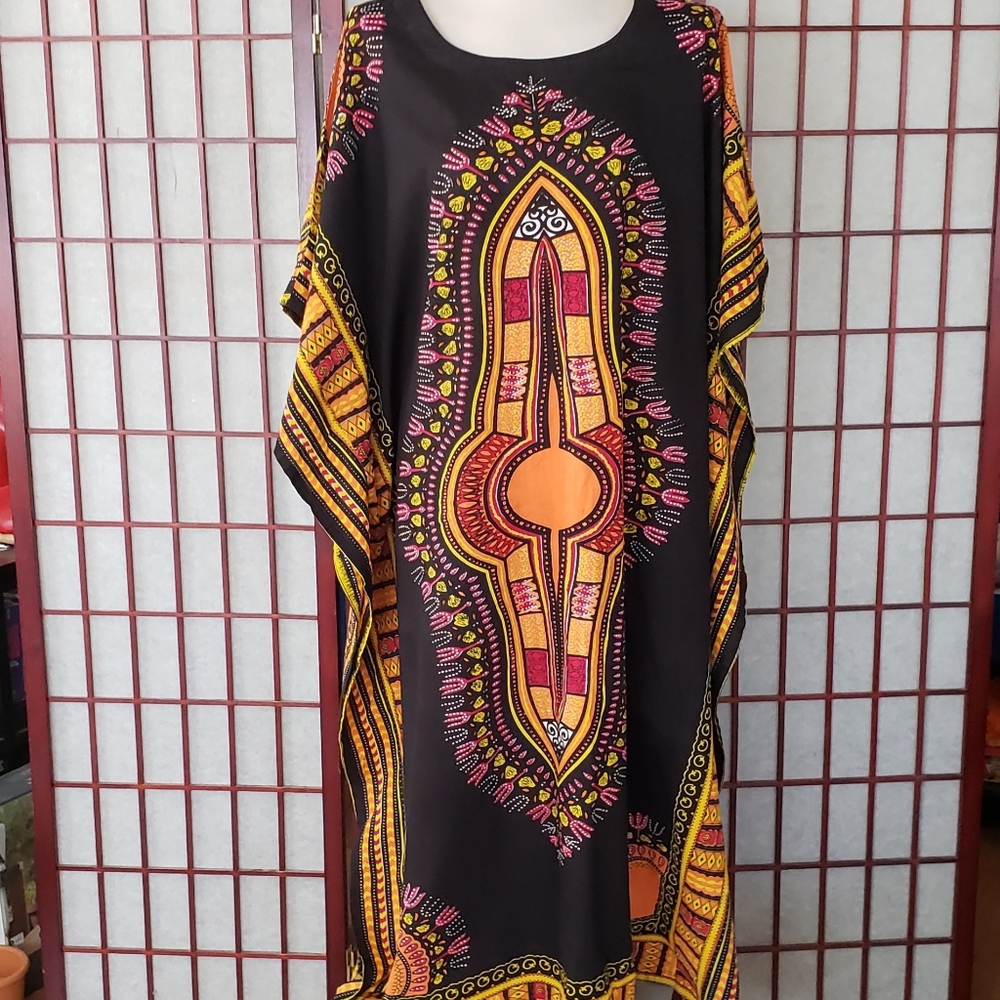 Vibrant Multicolor Dashiki Caftan
